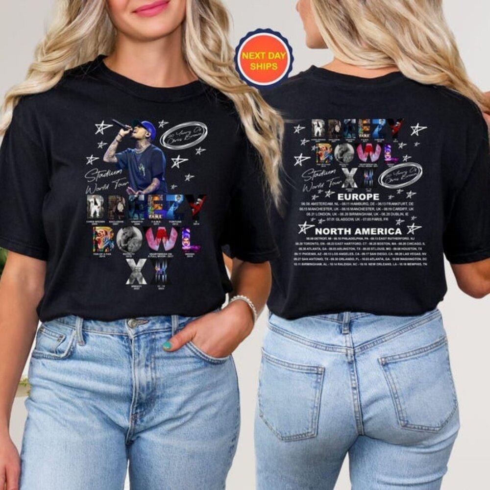 Chris Brown Breezy Bowl Xx Tour 2 Sided Tee, Chris Brown Album Shirt 24